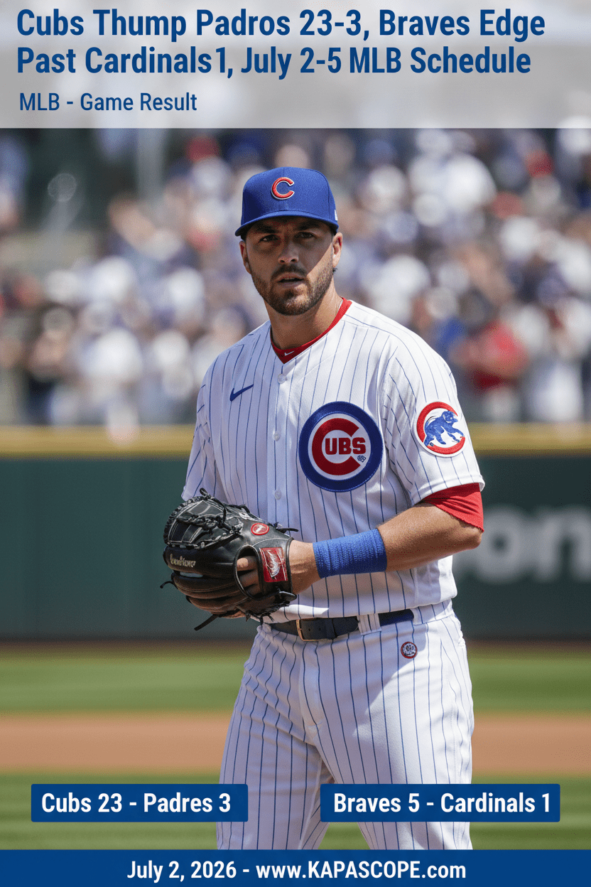 Cubs Thump Padres 23-3, Braves Edge Past Cardinals 5-1, July 2-5 MLB Schedule - Kapascope