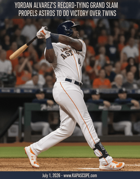 Yordan Alvarez's Record-Tying Grand Slam Propels Astros to Victory Over Twins - Kapascope