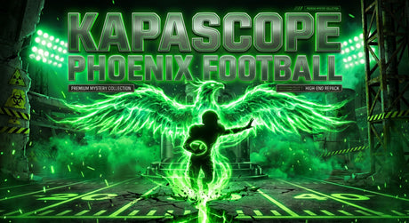 Kapascope Phoenix Series premium sports card repack box with neon green nuclear phoenix artwork