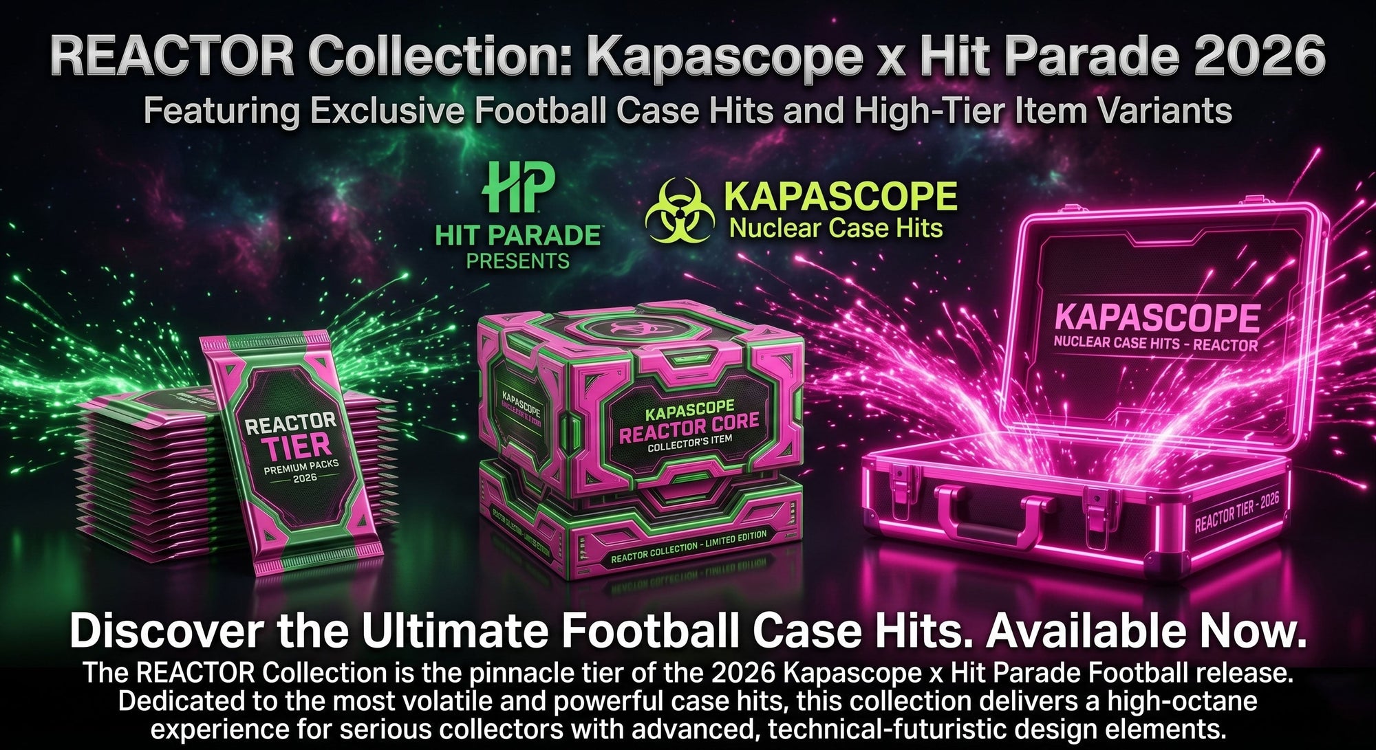 Reactor Series 1 Football cards by Kapascope x Hit Parade featuring curated football card hits