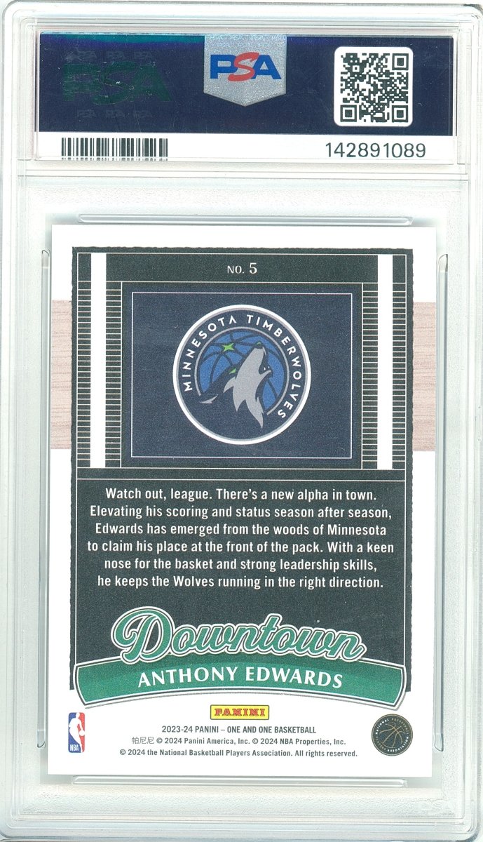 2023-24 Panini One and One Anthony Edwards Downtown 5 PSA 10 Gem Mint Timberwolves - Kapascope