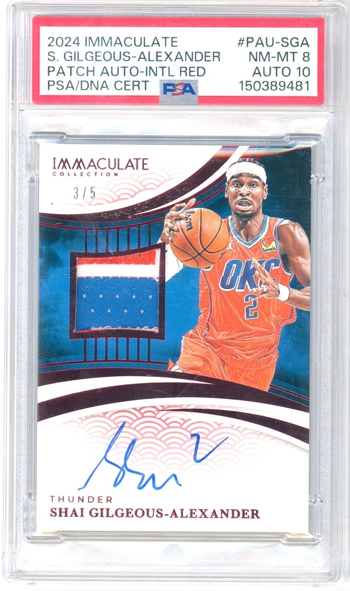 Shai Gilgeous-Alexander Immaculate Game Worn Patch On Card Auto /5