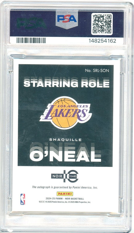 2024-25 Panini Noir Starring Role Auto Shaquille O'Neal SRL-SON /49 PSA 8 Auto 9 – Los Angeles Lakers - Kapascope