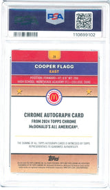 2024 Topps Chrome McDonald's Cooper Flagg 28 Gold Autograph Refractor 16/50 PSA 10 - Kapascope
