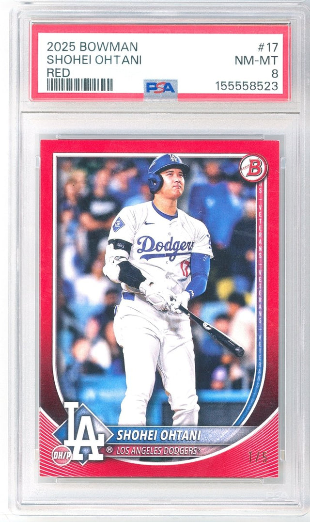 2025 Bowman Shohei Ohtani Red 17 1/5 PSA 8 NM-MT Los Angeles Dodgers - Kapascope