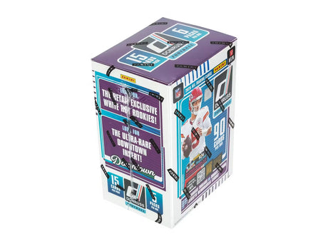 2025 Panini Donruss Football Blaster Box contents featuring sealed trading card packs