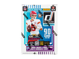 Close-up of 2025 Panini Donruss Football Blaster Box packs and White Hot Rookies packaging
