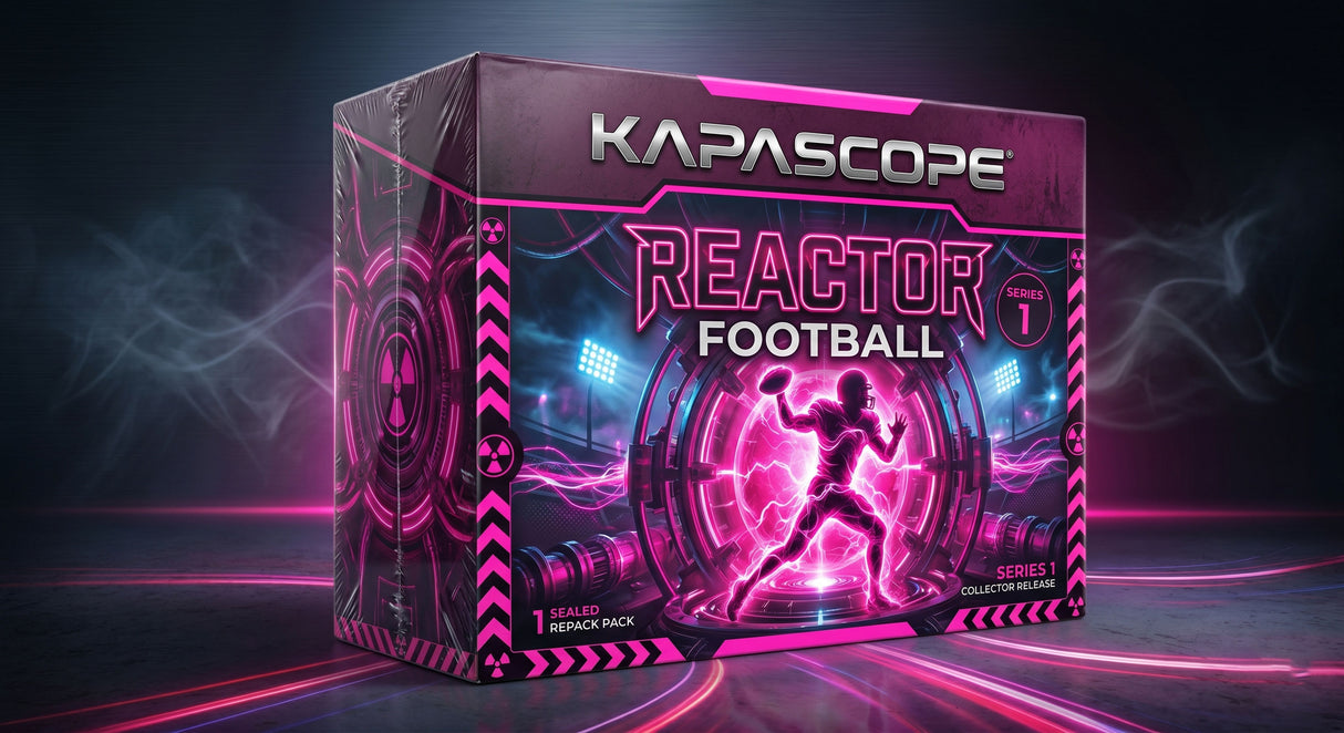 Kapascope Phoenix Football Series 1 repack box with neon green nuclear phoenix football artwork